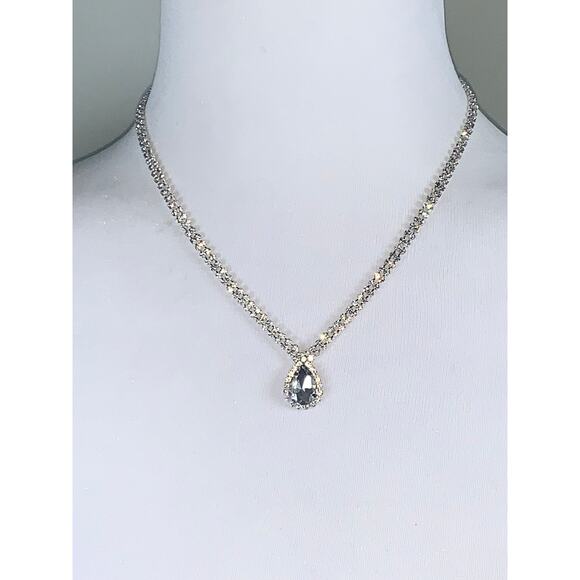 Napier Double Strand Rhinestone Teardrop Pendant Statement Necklace NWT - Picture 5 of 6